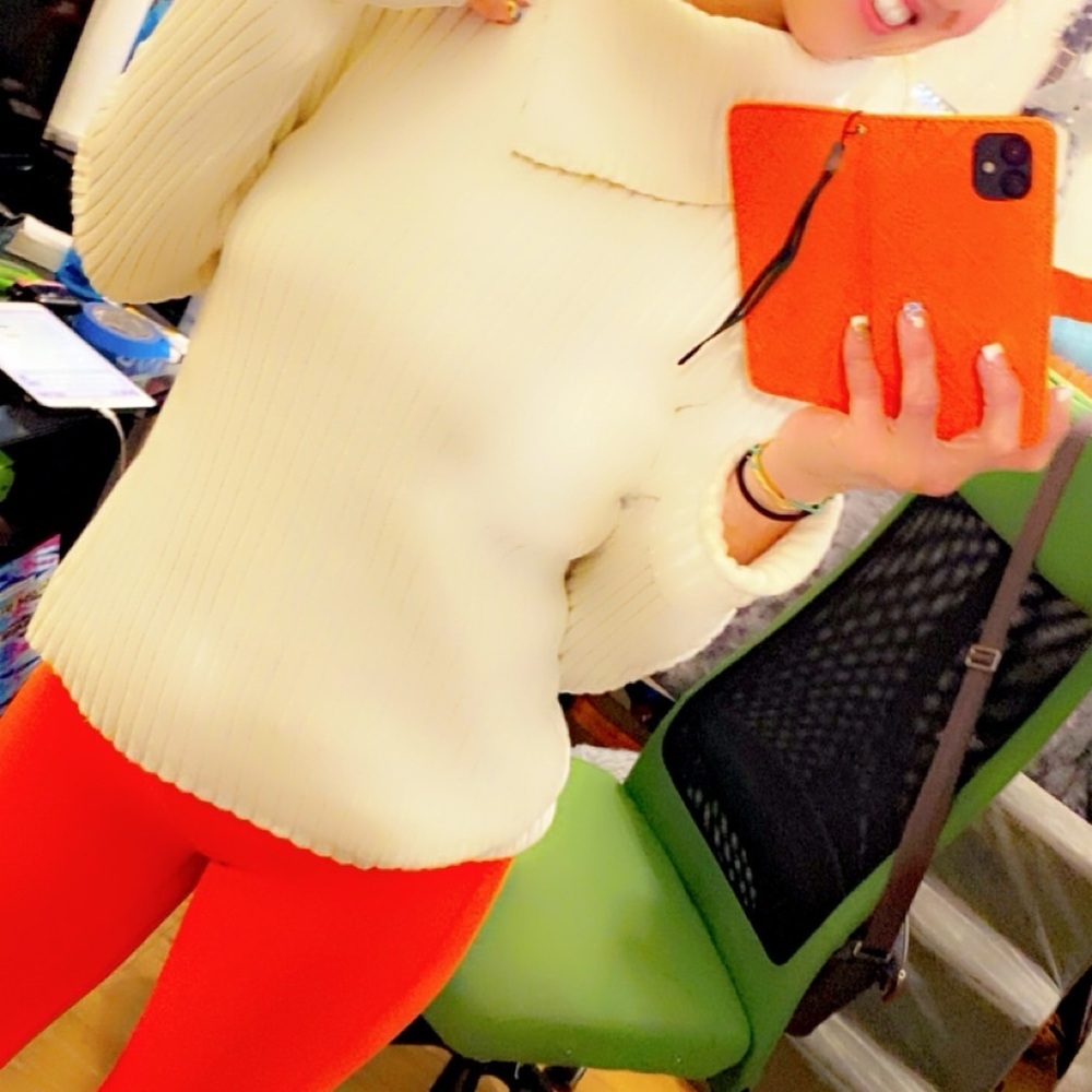 Cream Cowl Neck Sweater with Cozy Knit - Picture 6 of 16